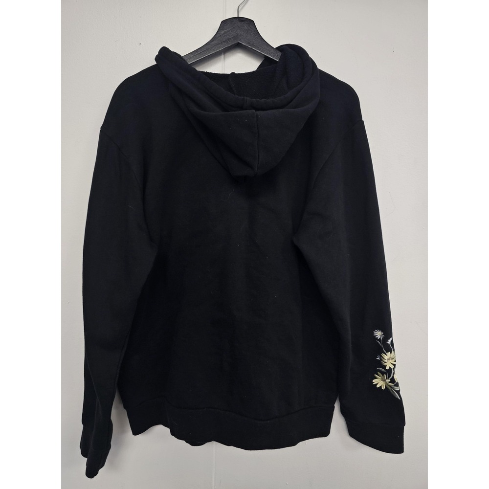My Neighbor Totoro Hoodie Womens‎ Large Black Floral Her Universe Embroidered - Picture 4 of 11